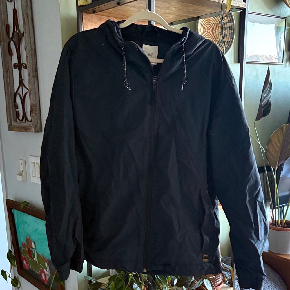 H&M Men's Dark Blue Windbreaker Jacket